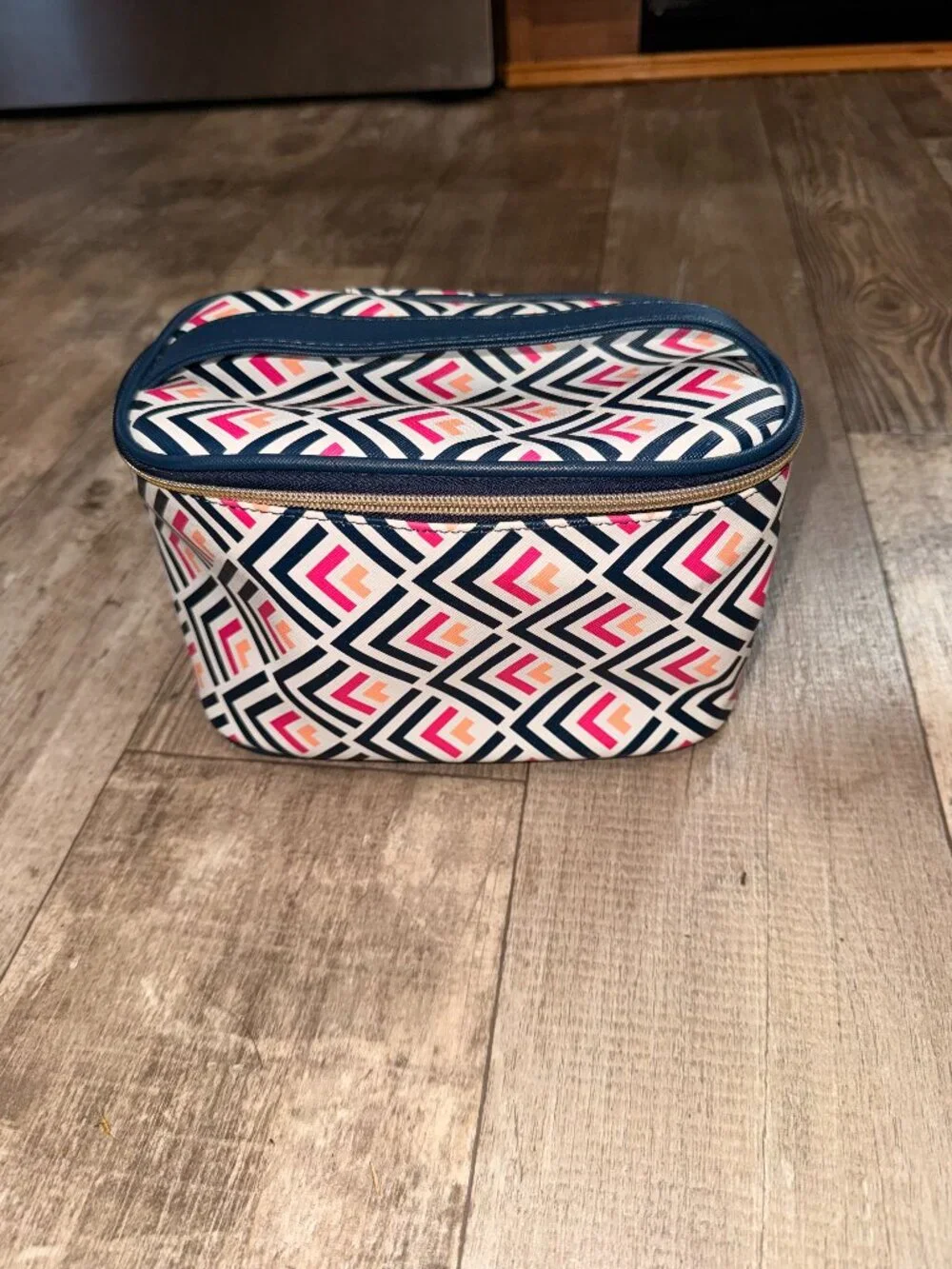 Dabney Lee Geometric Cosmetic Makeup Train Case Travel Organizer